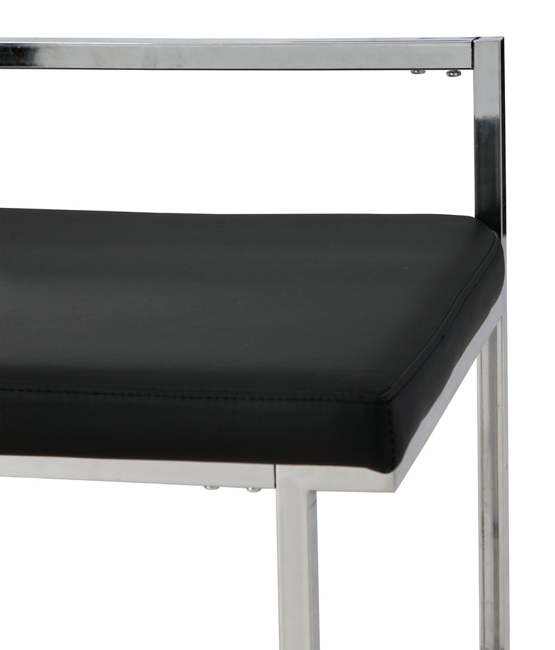 Madanere Black Chrome Finish Counter Height Bar Stool