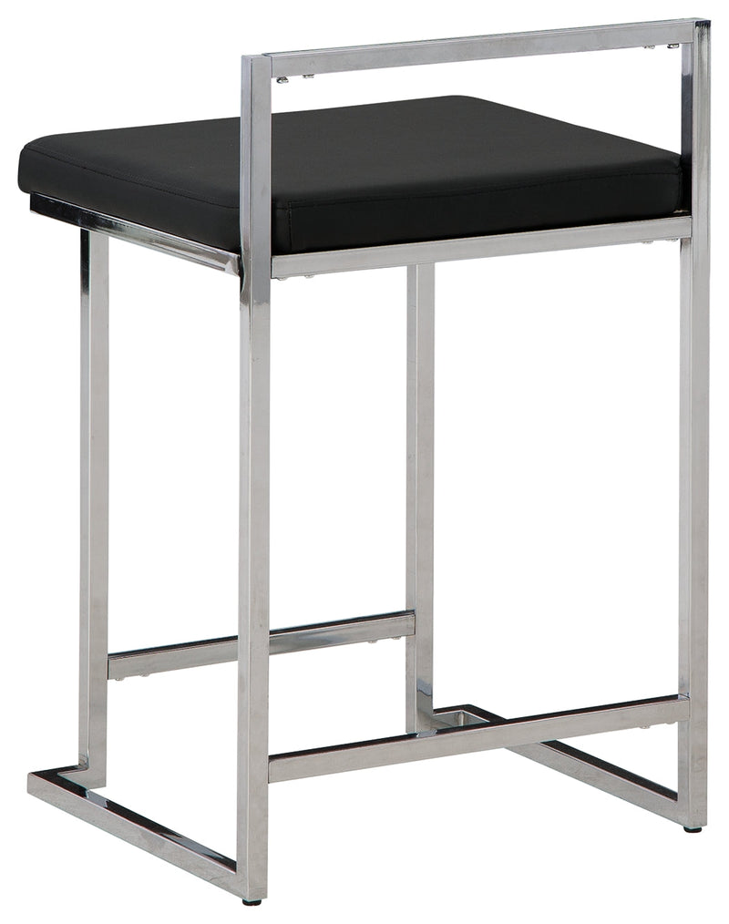 Madanere Black Chrome Finish Counter Height Bar Stool