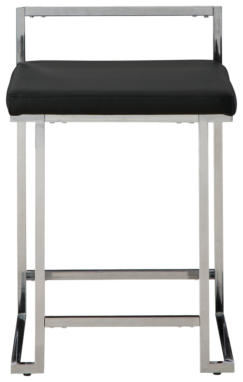 Madanere Black Chrome Finish Counter Height Bar Stool