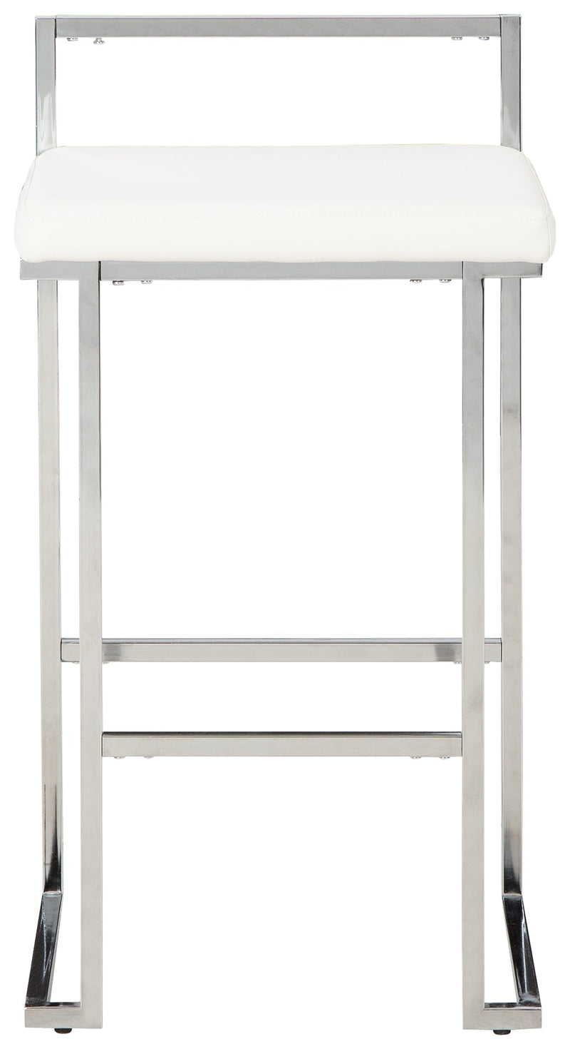 Madanere White Chrome Finish Bar Height Stool