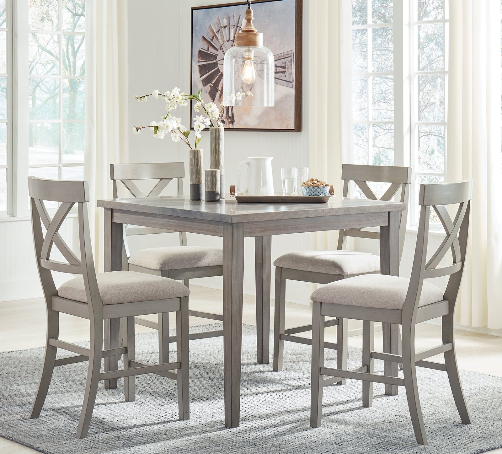 Parellen Gray Counter Height Dining Table