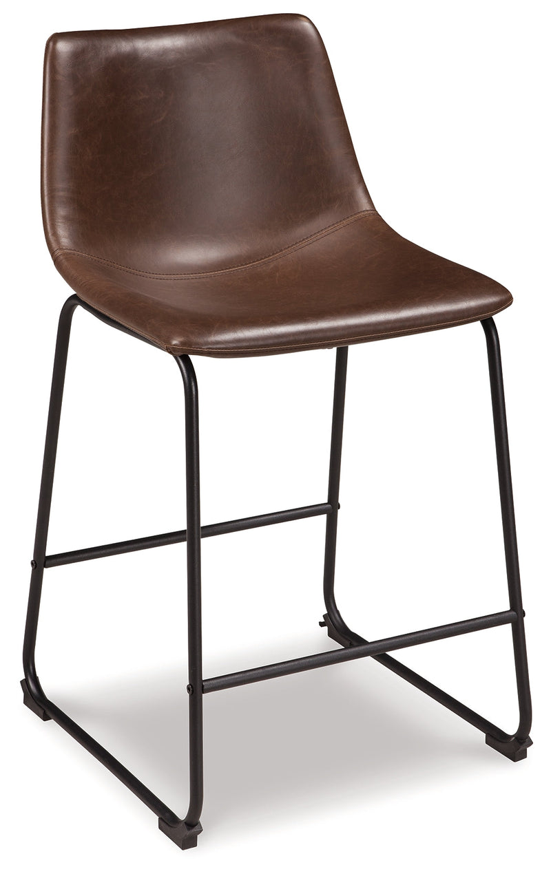 Centiar Brown Faux Leather Counter Height Bar Stool