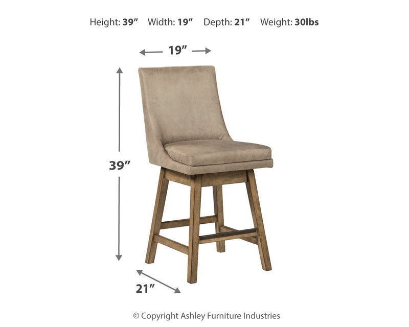 Tallenger Beige Counter Height Bar Stool