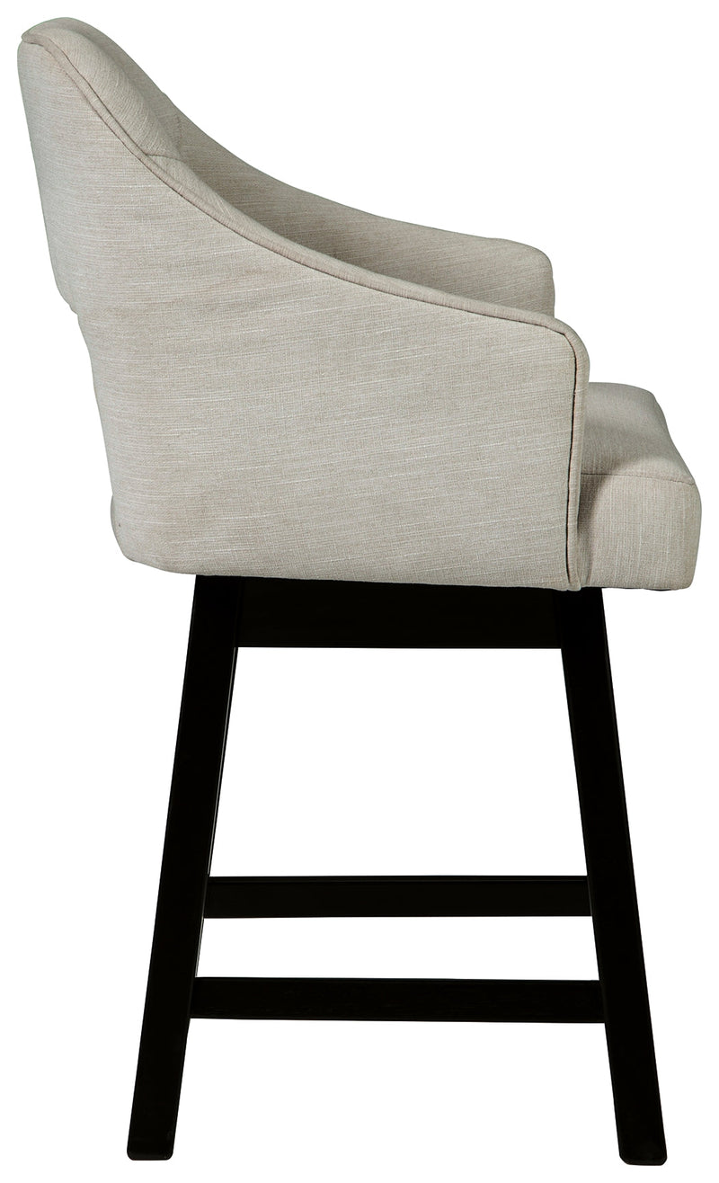 Tallenger Linen Brown Counter Height Bar Stool