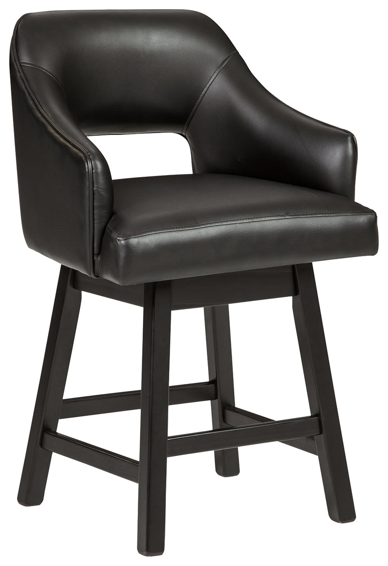 Tallenger Black Dark Brown Counter Height Bar Stool