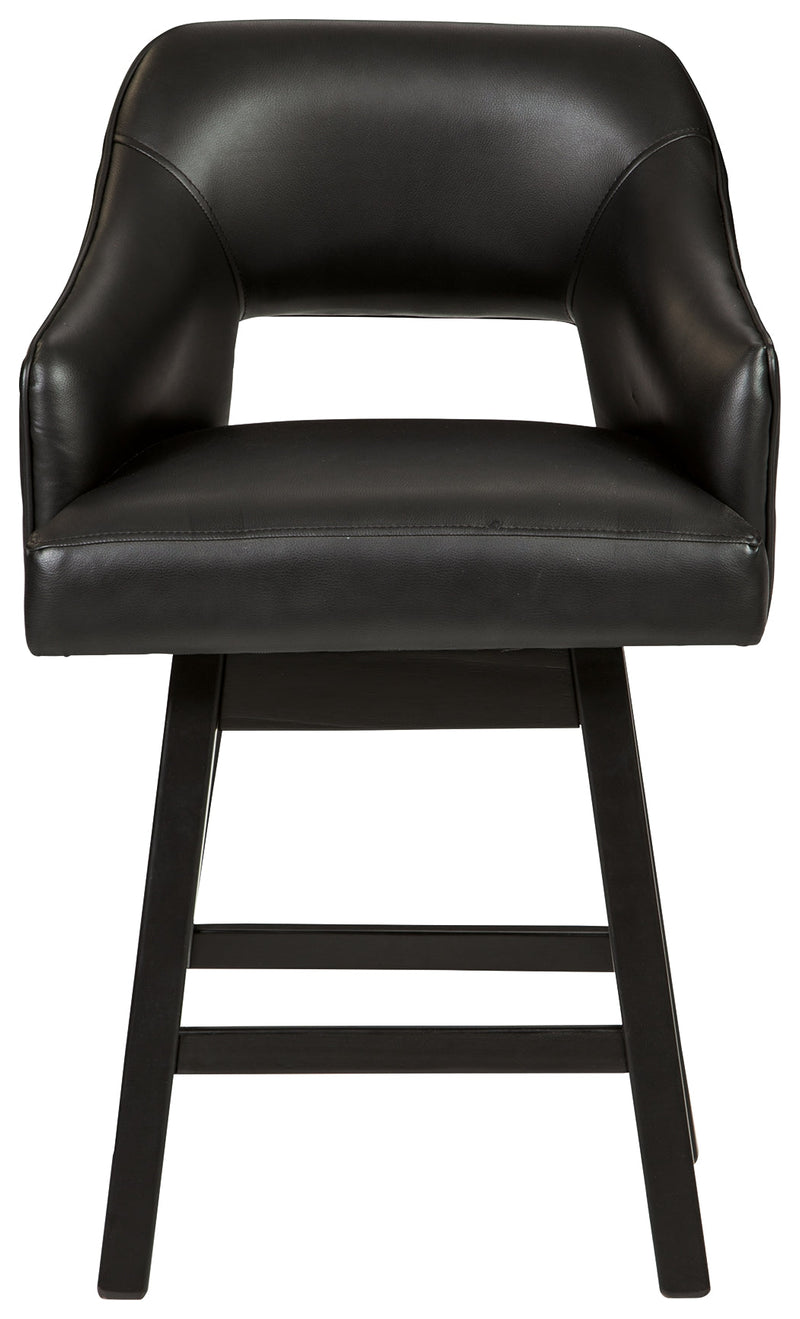 Tallenger Black Dark Brown Counter Height Bar Stool