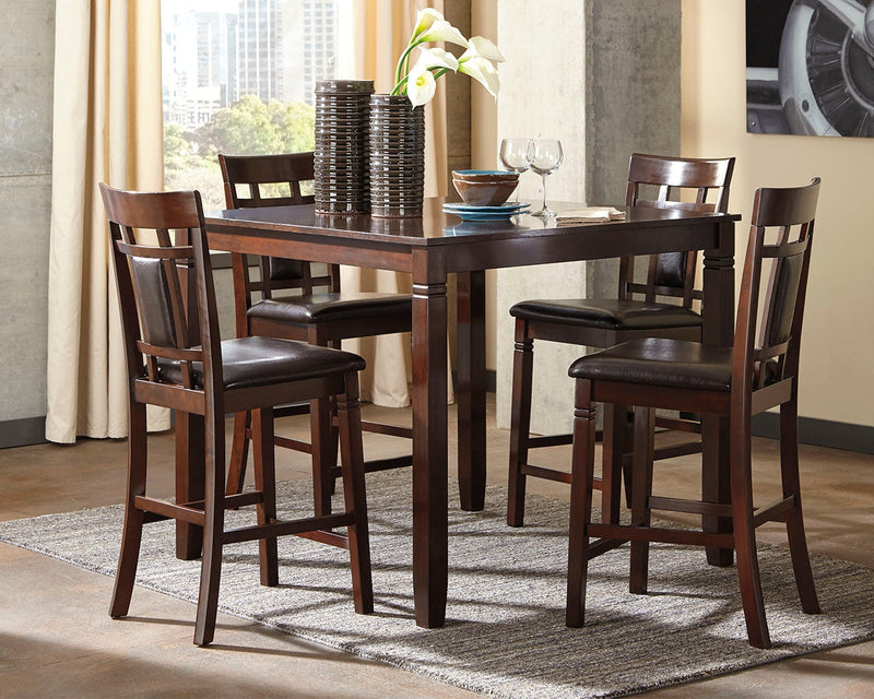 Bennox Brown Counter Height Dining Table And Bar Stools (Set of 5)