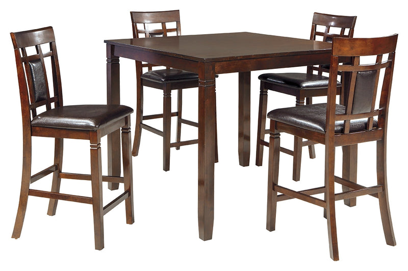 Bennox Brown Counter Height Dining Table And Bar Stools (Set of 5)