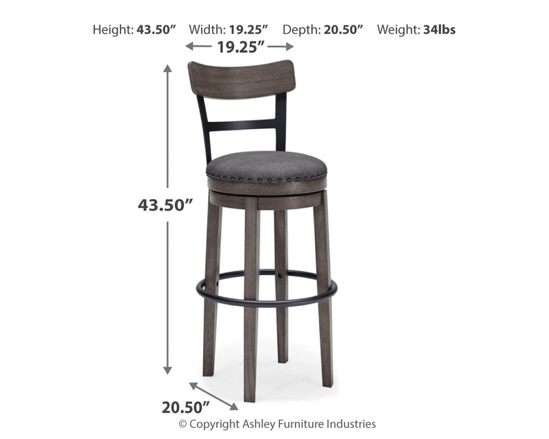 Caitbrook Gray Bar Height Stool