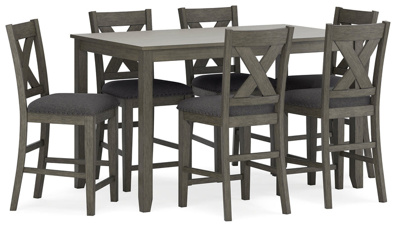 Caitbrook Gray Counter Height Dining Table And Bar Stools (Set of 7)