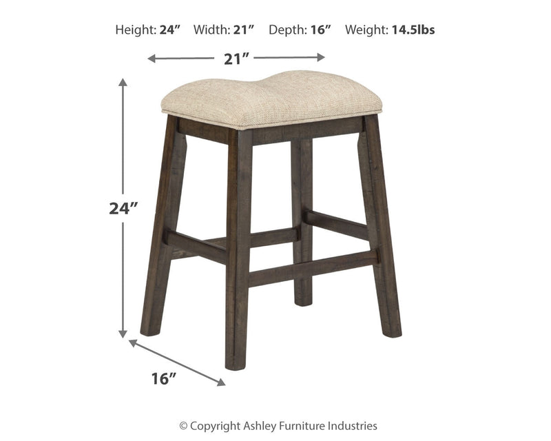 Rokane Light Brown Counter Height Bar Stool