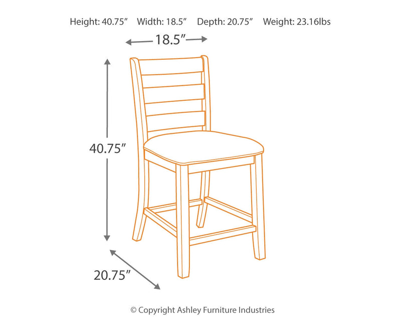 Rokane Light Brown Counter Height Bar Stool