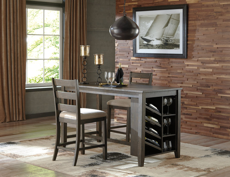 Rokane Brown Counter Height Dining Table And 2 Barstools