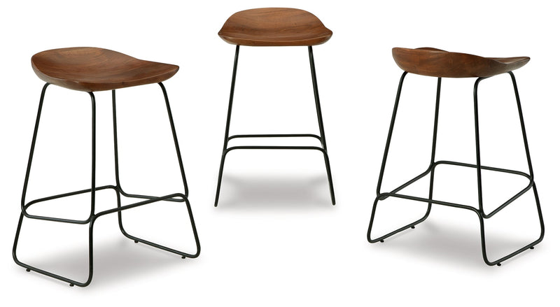 Wilinruck Brown Black Counter Height Stool