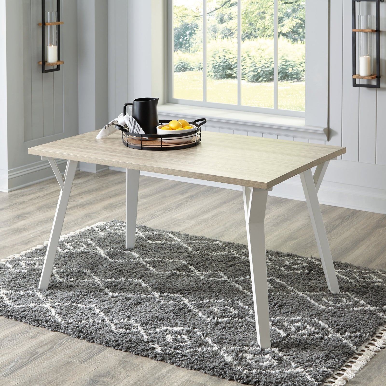 Grannen White Natural Dining Table