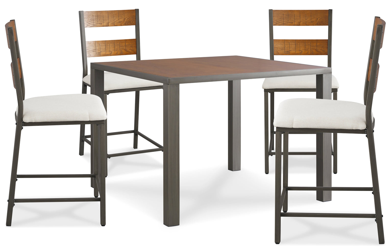 Stellany Brown Gray Counter Height Dining Table And 4 Barstools