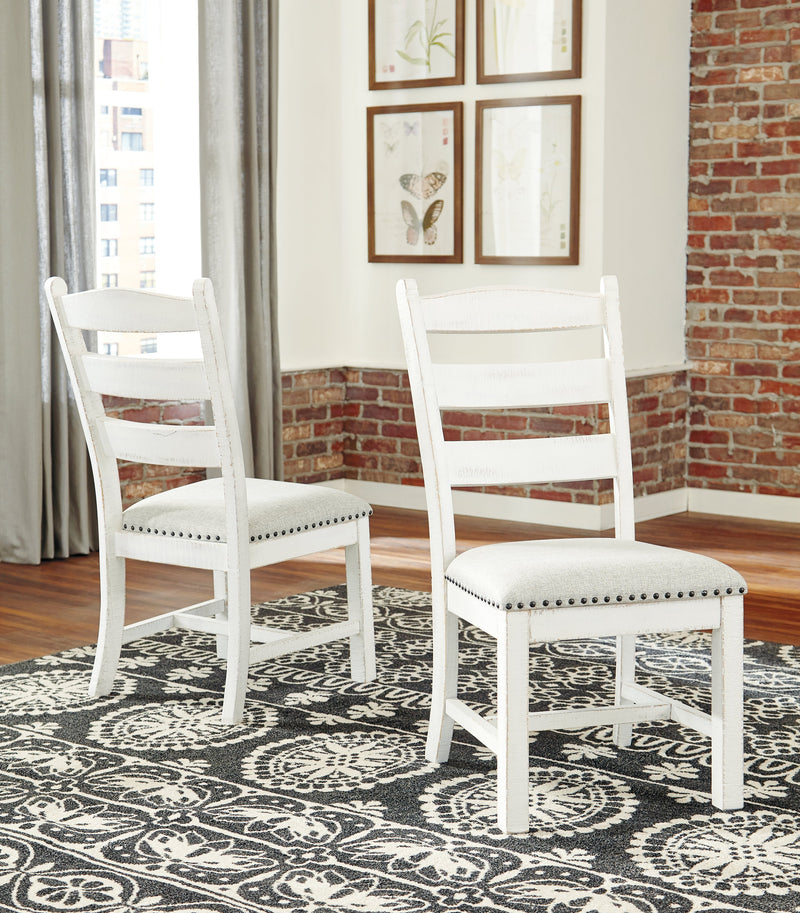 Valebeck Beige White Dining Chair