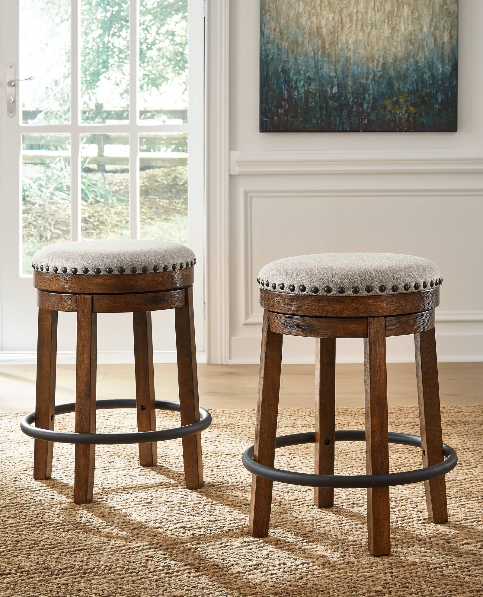 Valebeck Brown Black Counter Height Stool