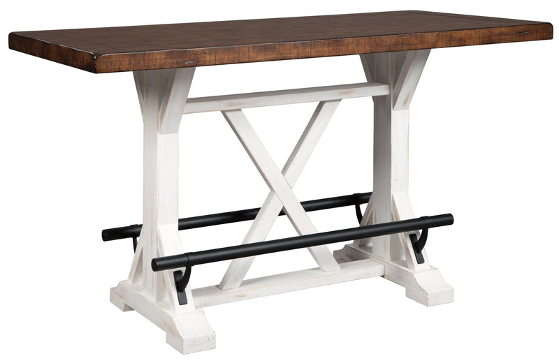 Valebeck White Brown Counter Height Dining Table