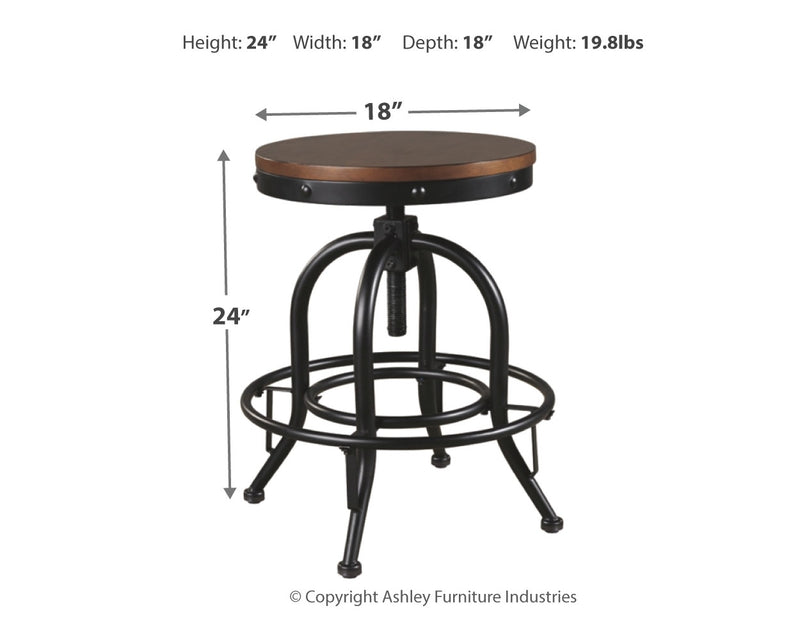 Valebeck Brown Black Counter Height Bar Stool