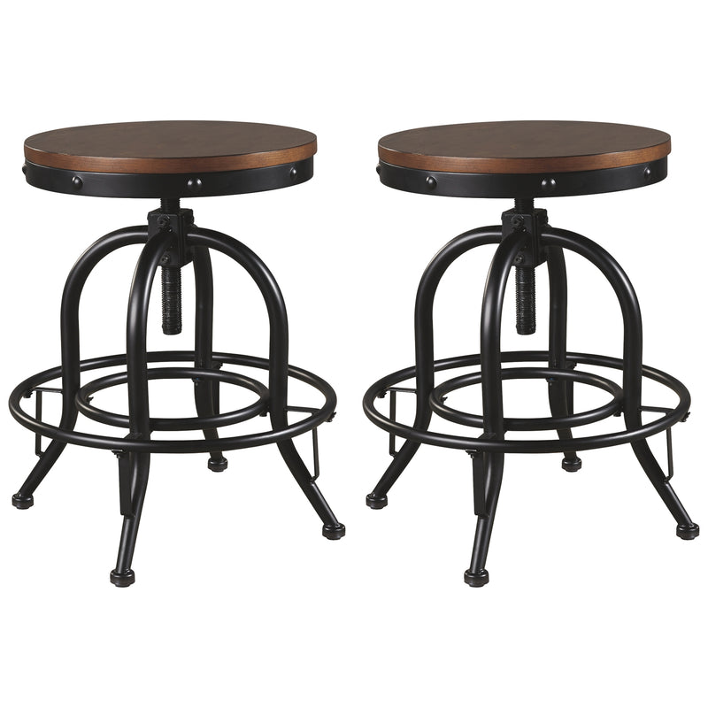 Valebeck Brown Black Counter Height Bar Stool