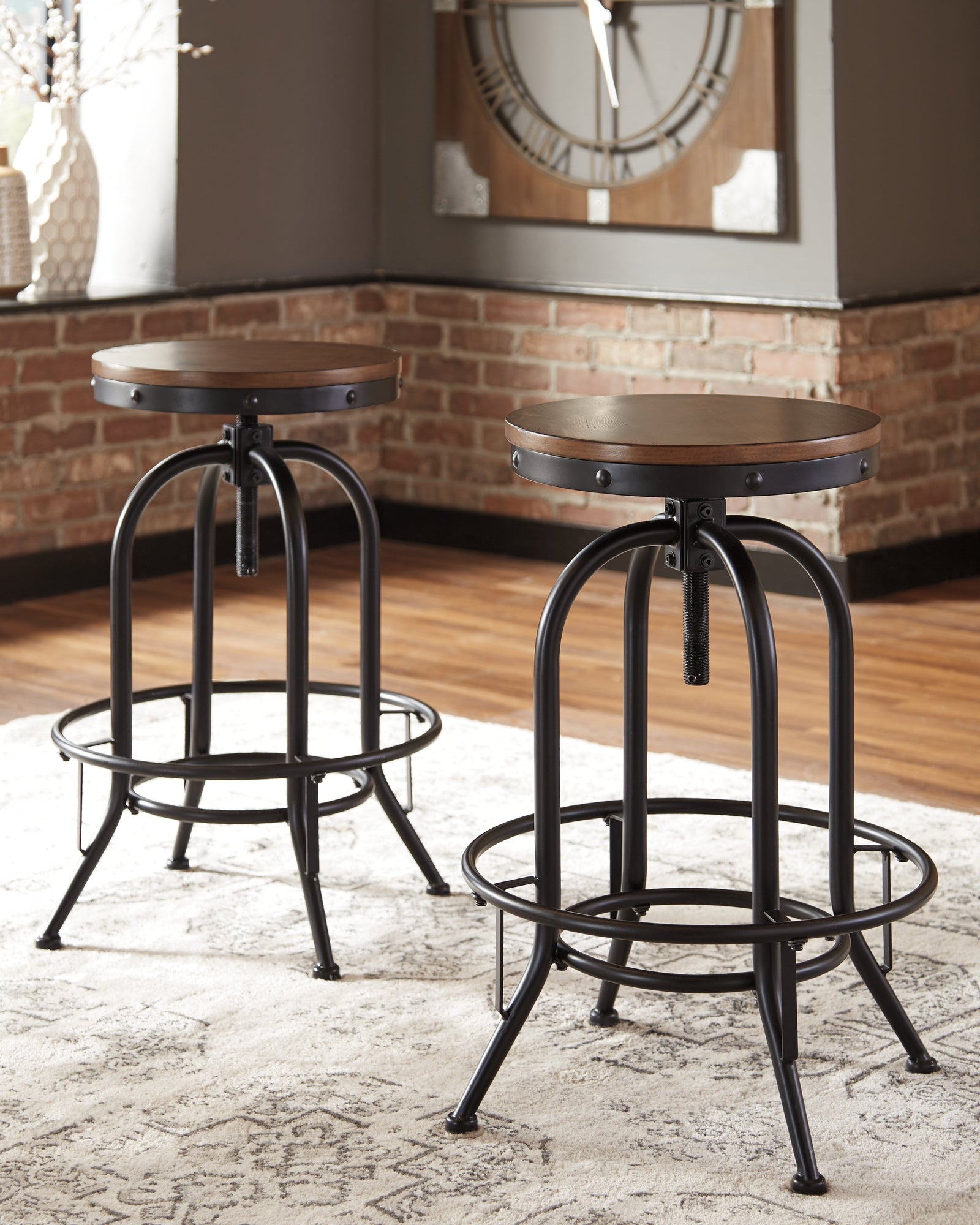 Valebeck Brown Black Bar Height Stool