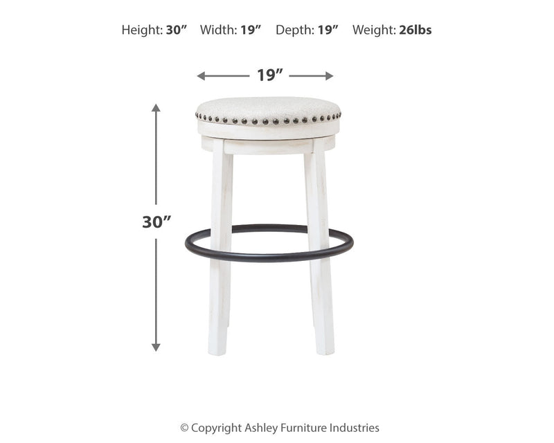 Valebeck White Black Bar Height Stool