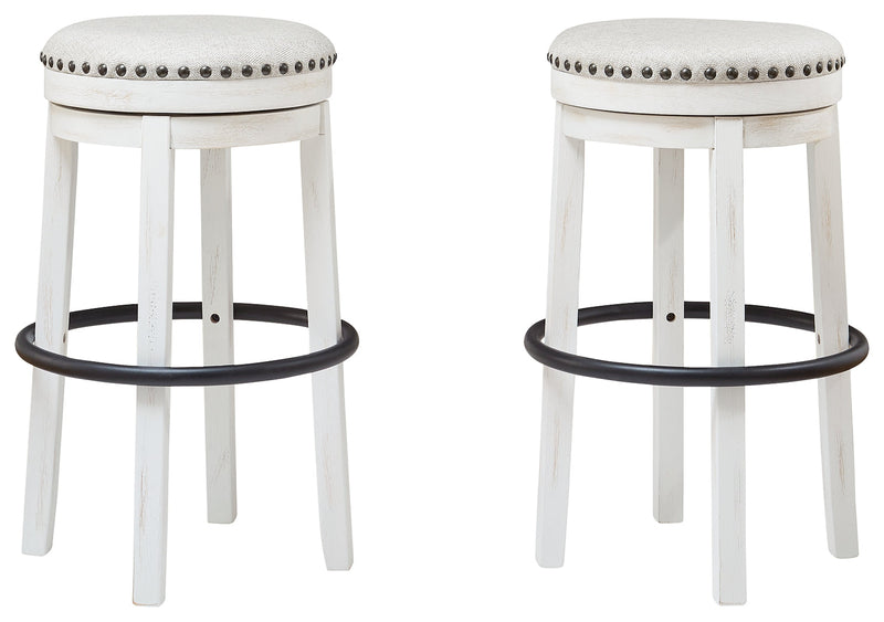 Valebeck White Black Bar Height Stool