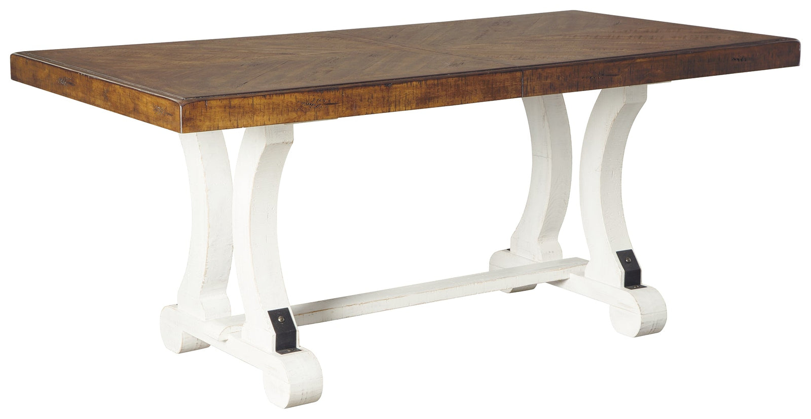 Valebeck White Brown Dining Table