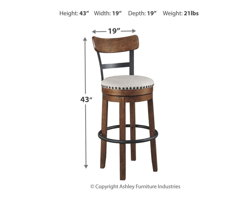 Valebeck Brown Bar Height Stool