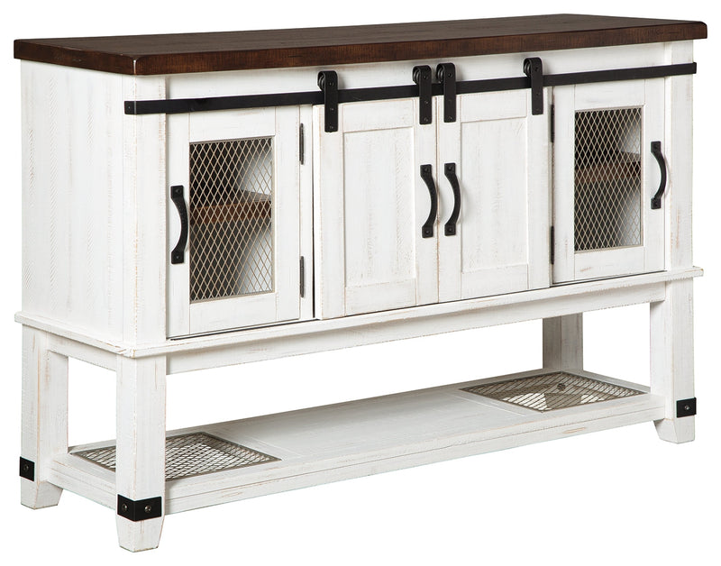 Valebeck White Brown Dining Server