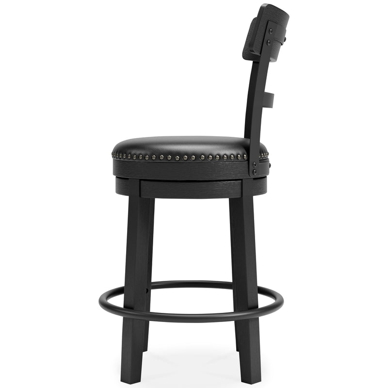 Valebeck Black Counter Height Bar Stool