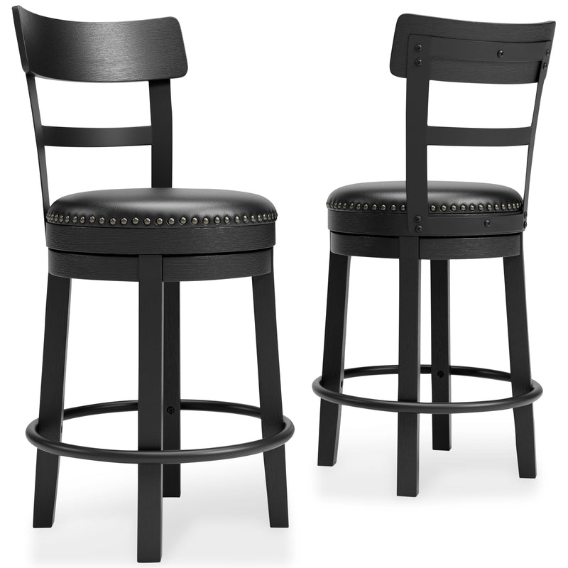 Valebeck Black Counter Height Bar Stool