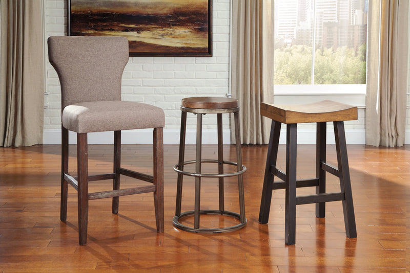 Glosco Medium Brown Dark Bar Height Stool