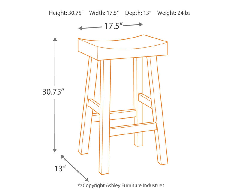 Glosco Medium Brown Dark Bar Height Stool