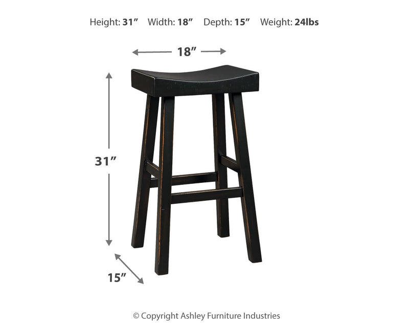 Glosco Black Pub Height Bar Stool