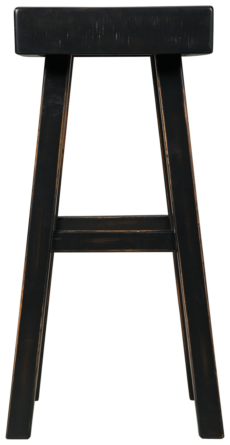 Glosco Black Pub Height Bar Stool