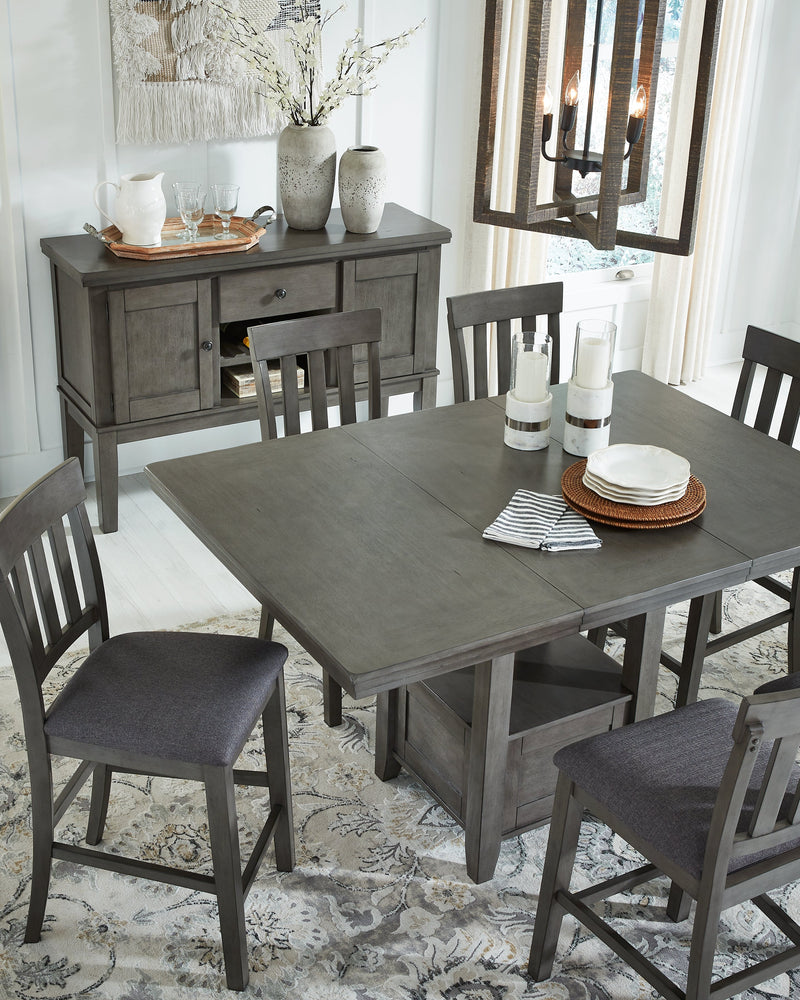 Hallanden Gray Counter Height Dining Extension Table