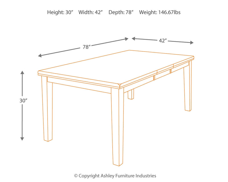 Ralene Medium Brown Dining Extension Table