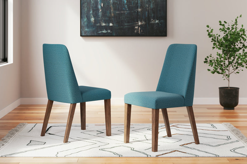 Lyncott Blue Brown Dining Chair