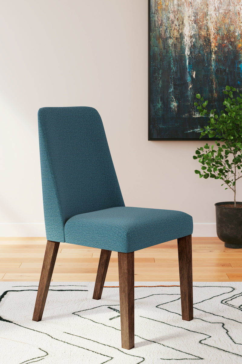 Lyncott Blue Brown Dining Chair