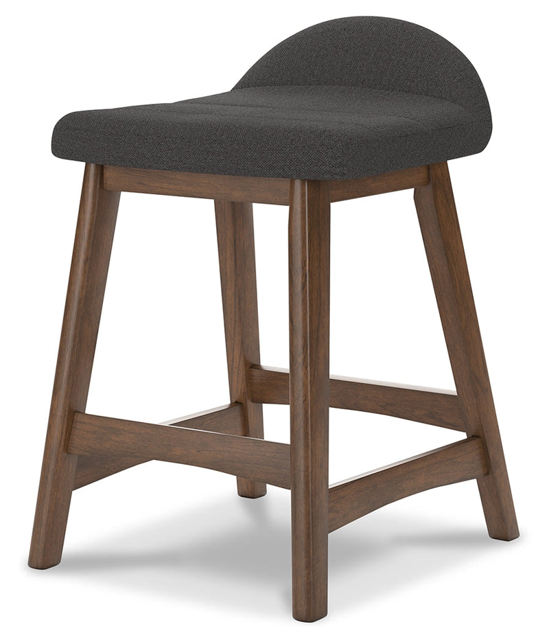 Lyncott Charcoal Brown Counter Height Bar Stool