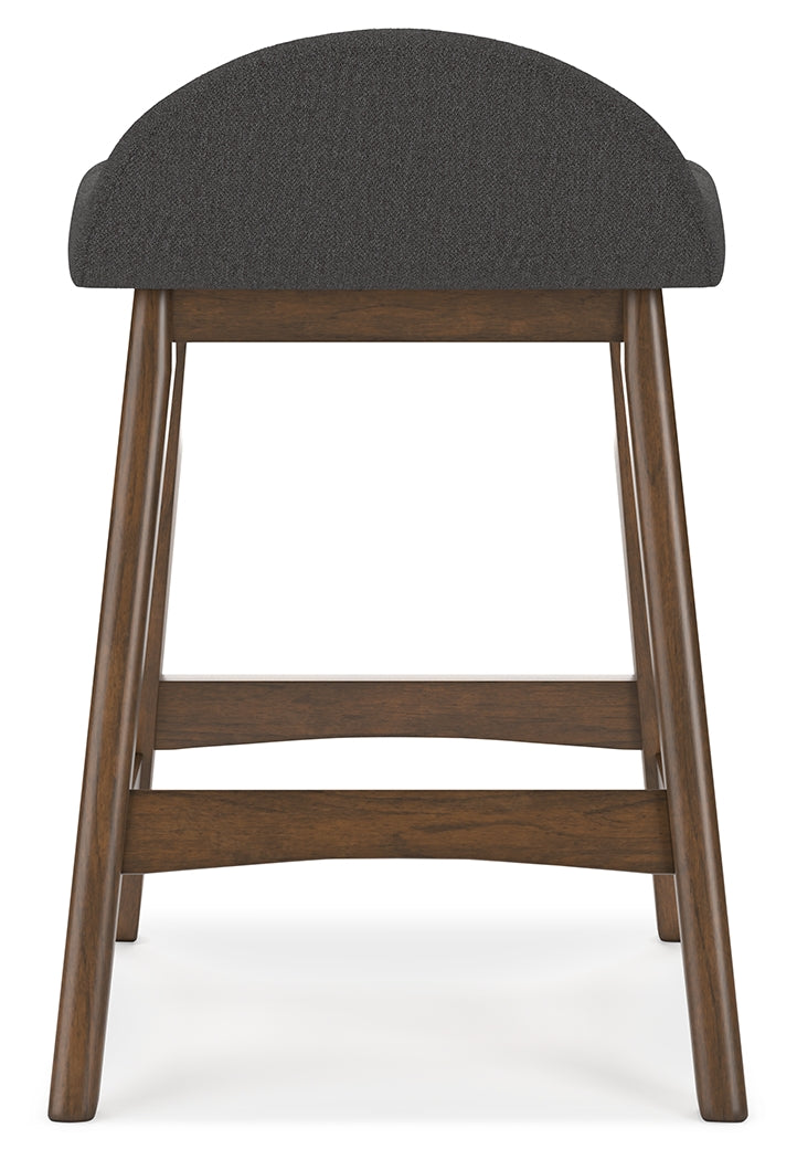 Lyncott Charcoal Brown Counter Height Bar Stool