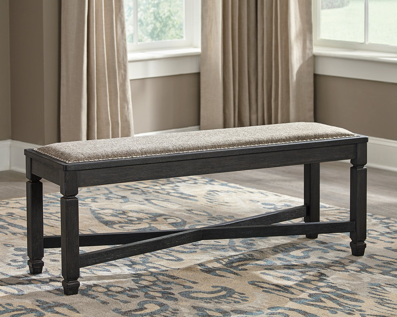 Tyler Creek Black Grayish Brown Dining Bench