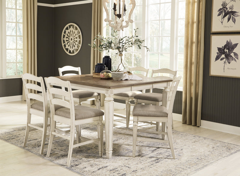 Realyn Two-Tone Counter Height Dining Table And 6 Barstools