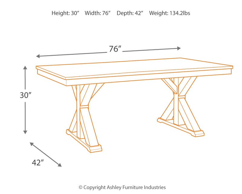 Grindleburg Light Brown Dining Table