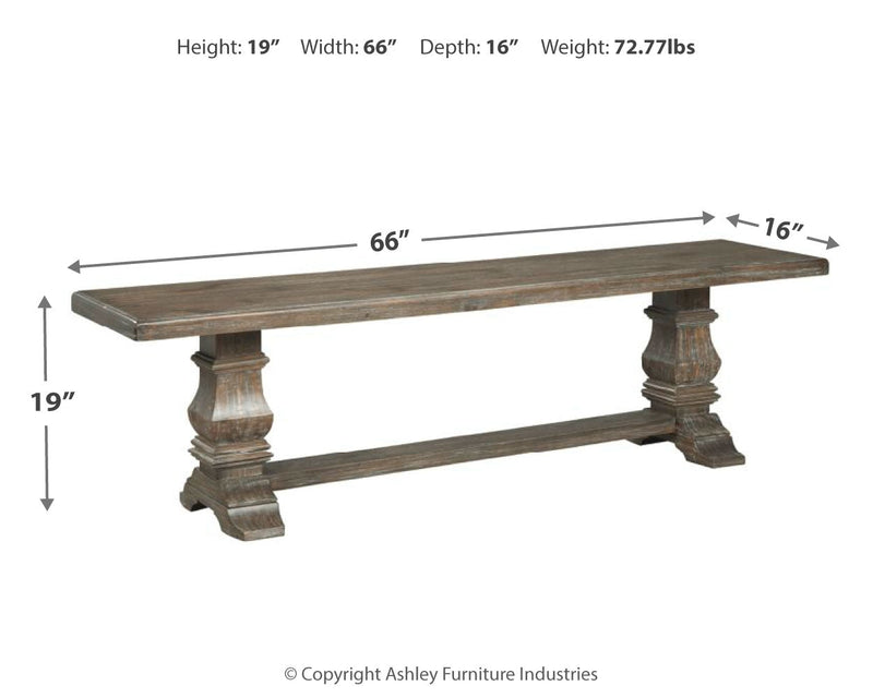 Wyndahl Rustic Brown Dining Bench