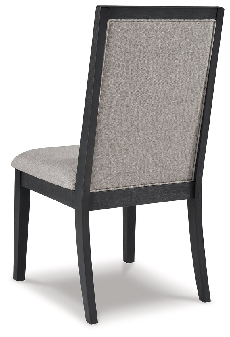 Foyland Light Gray/black Dining Chair
