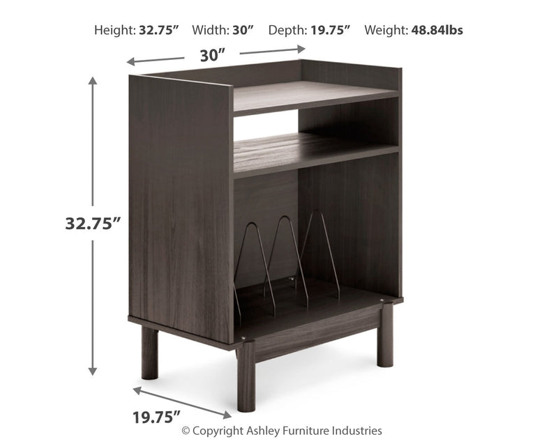 Brymont Dark Gray Turntable Accent Console