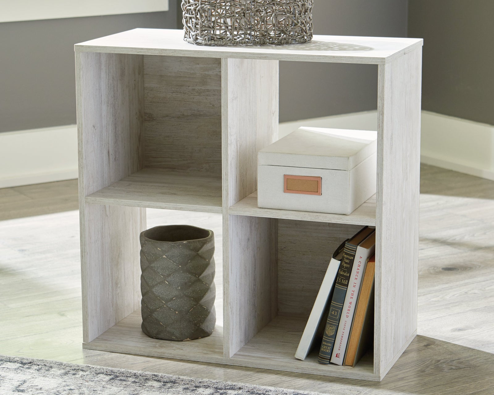 Paxberry Whitewash Four Cube Organizer